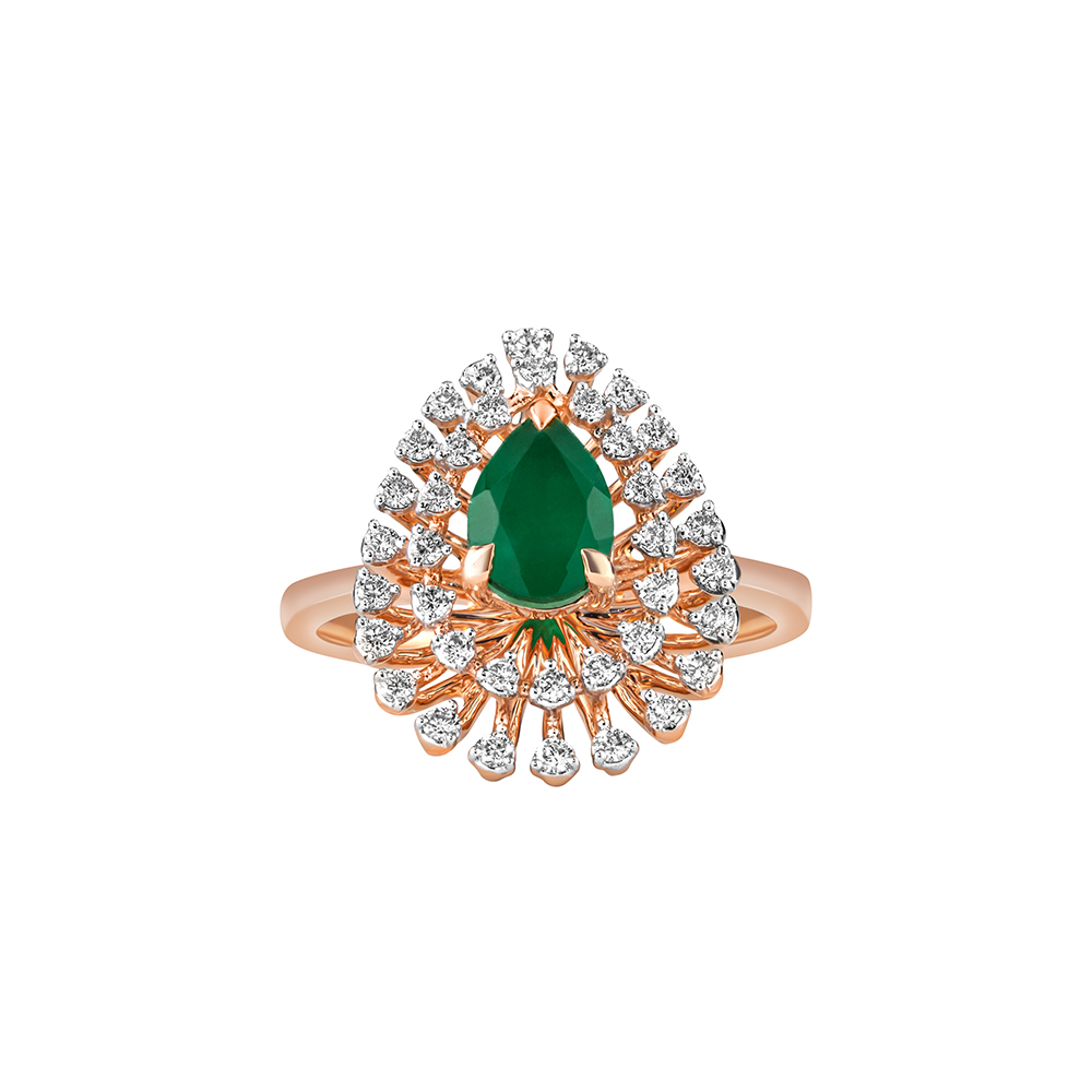 Buy Imperial Diamond and Emerald Ring CRG23A07 Online at ORRA