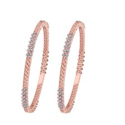 Contemporary Astra Bangle With Diamonds Set of 2