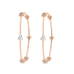 Flora Rose Gold and Diamond Bangle Pair