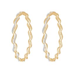 Classic Diamond Studded Yellow Gold Set of Bangles