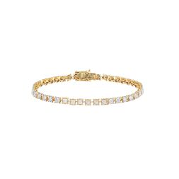 Sparkling Diamond and Yellow Gold Crown Star Bracelet