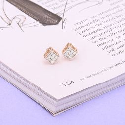 Attractive Square Design Diamond Studs