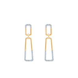 Geometric Rectangle Design Diamond Earrings