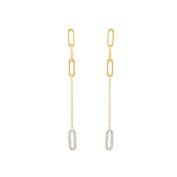 Stunning Paperclip Design Diamond Danglers