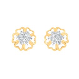 Golden Blossom Diamond Studs Earrings