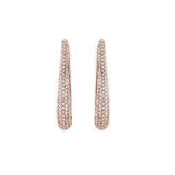 Glamorous Rose Gold Diamond Hoops Earrings