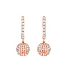 Petite Rose Gold Diamond Hoops Earrings