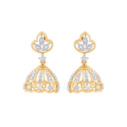 Golden Aura Diamond Jhumka Earrings