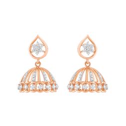 Sunlit Petals Diamond Jhumka Earrings