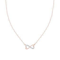 Infinity Design Diamond and Rose Gold Chain Necklace 