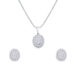 Simple Abstract Design Earrings and Pendant Set