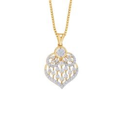 Contemporary Leaf Design Diamond Pendant