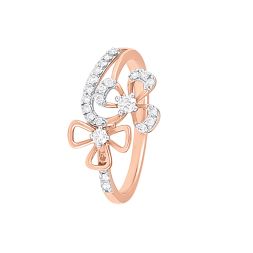 Floral Embellished Diamond Finger Ring