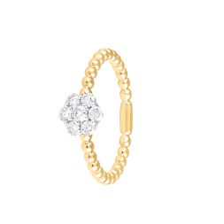 Serene Sparkle Yellow Gold And Diamond Ring