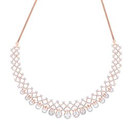 Crisscross Necklace in Rose Gold