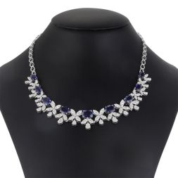 Pristine Floral and Diamond Cocktail Necklace