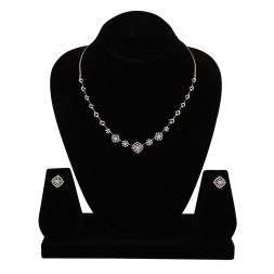 Elegant Starburst Design Diamond Necklace Set