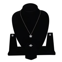 Contemporary Floral Diamond Necklace Set