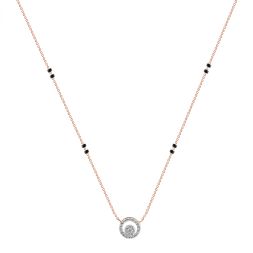 Contemporary Rose Gold Ring and Diamond Mangalsutra