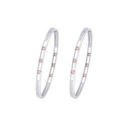 Stylish Dual Metal Platinum Bangle