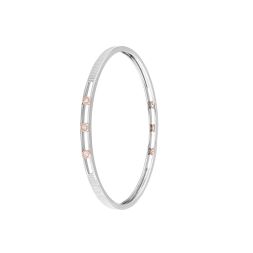 Geometric Dual Meta Platinum Diamond Bangle