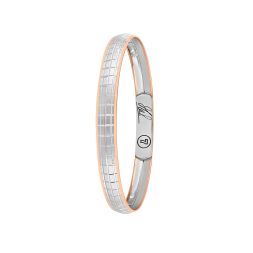 Mahi Signature Engraved Dual Toned Platinum Kada For Men