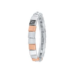 MS Dhoni Signature Dual Toned Platinum Bracelet For Men