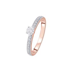 Sophisticated 18KT Rose Gold Solitaire Finger Ring