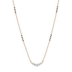 Tradition Inspired Diamond and Rose Gold Crown Star Mangalsutra