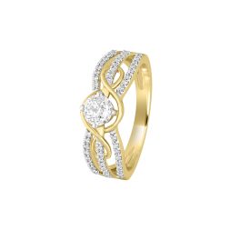 Golden Cascade Sparkle 18KT Womens Ring