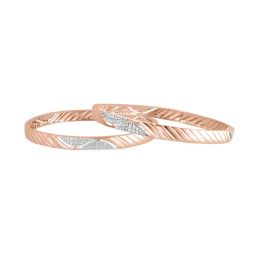 Dazzling Astra Bangle in 14KT Rose Gold Set of 2