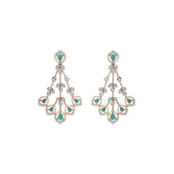 Radiant Diamond and Rose Gold Astra Earrings