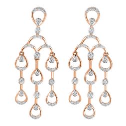 Astra Glossy Diamond and Rose Gold Earrings