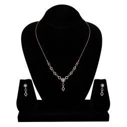 Glamorous Rose Gold and Diamond Necklace Set