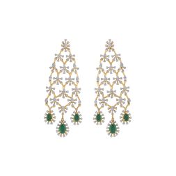 Imperial Diamond and Emerald Earrings