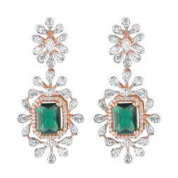 Elegant Diamond and Emerald Earrings