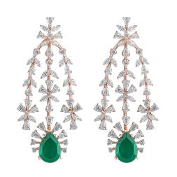 Glorious Emerald and Diamond Studded Earrings