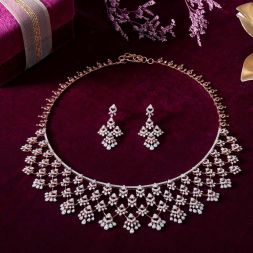 Enticing Rose Gold and Diamond Necklace Set