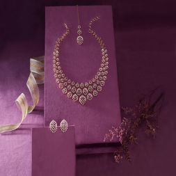 Illustrious Rose Gold and Diamond Necklace Set