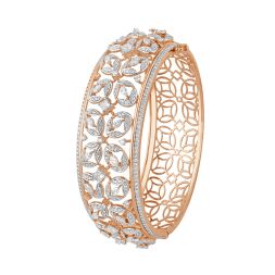 Floral Jaali Design Rose Gold Bracelet