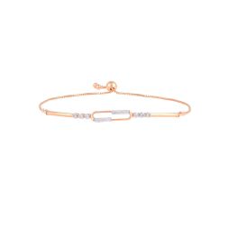 Quirky Paperclip Design Diamond Bracelet