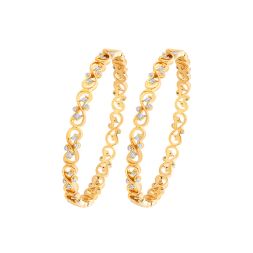 14t Yellow Gold and Diamond Bangle