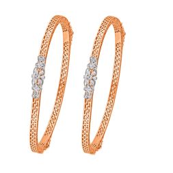 14KT Exquisite Rose Gold Astra Bangle Set of 2