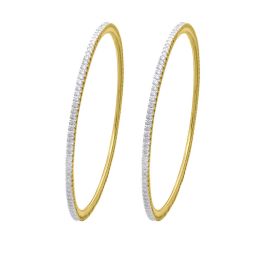 Stunning Diamond Bangle in 18KT Yellow Gold Set of 2