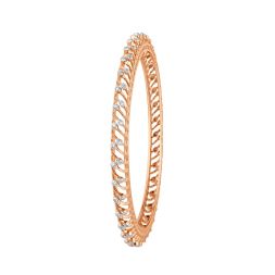 Fascinating 18Kt Rose Gold and Diamond Bangle Set