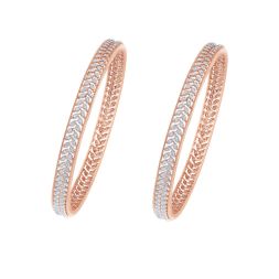 Stunning Rose Gold Diamond Bangle Set of 2