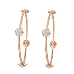 Dazzling Diamond Bangle in 18KT Rose Gold Set of 2