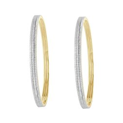 Charming 18KT Yellow Gold and Diamond Bangle Set of 2