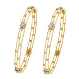 Enigmatic Diamond Bangle Set of 2