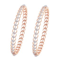 Gleaming Rose Gold Bangle Set of 2